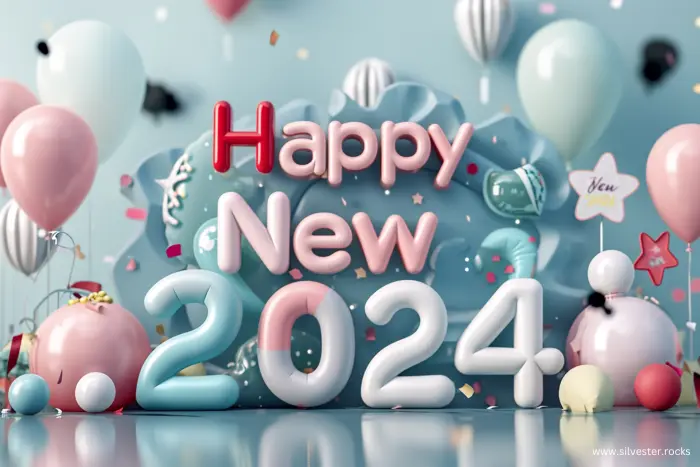 Happy New 2024 aus Luftballons