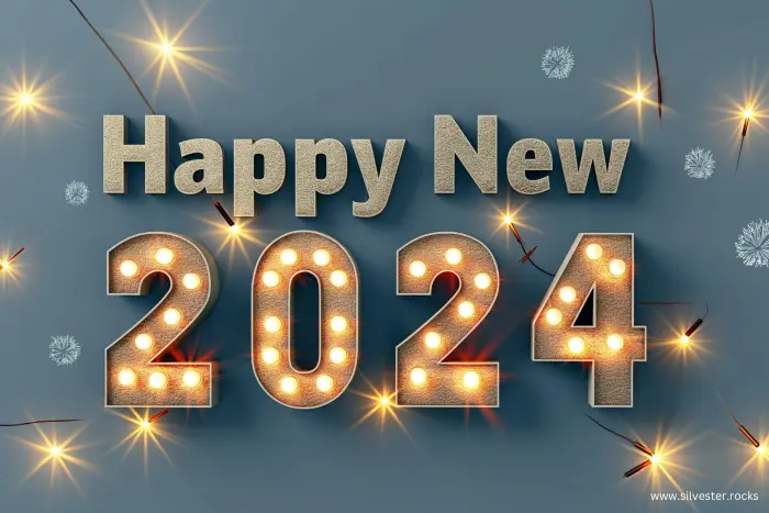 Happy New 2024 elegant und beleuchtet
