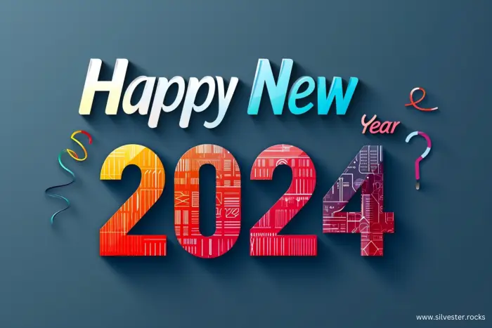 Happy New Year 2024 Grafik elegant