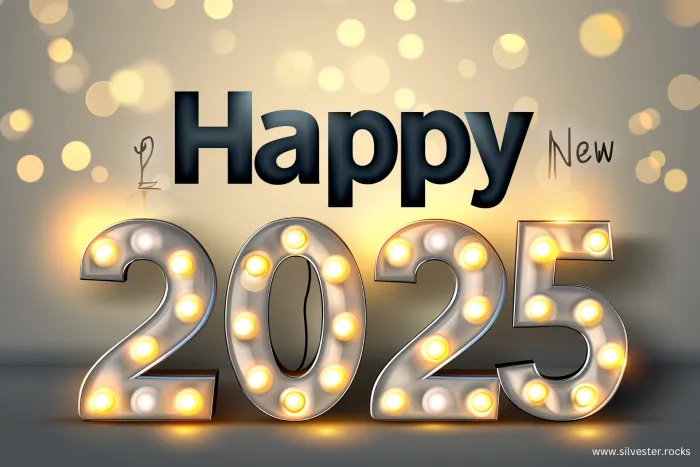 Happy New 2025 Neon-Schrift