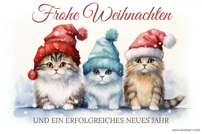 Drei Katzen im Schnee