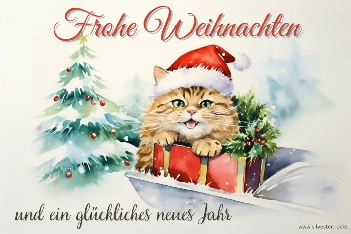 Glückliches neues Jahr Katze