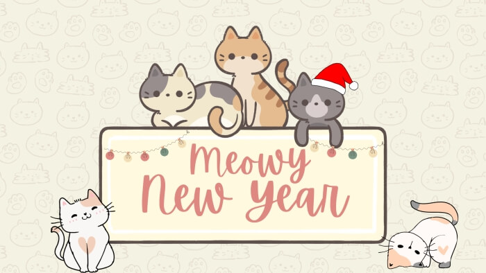 Katzen Meowy New Year