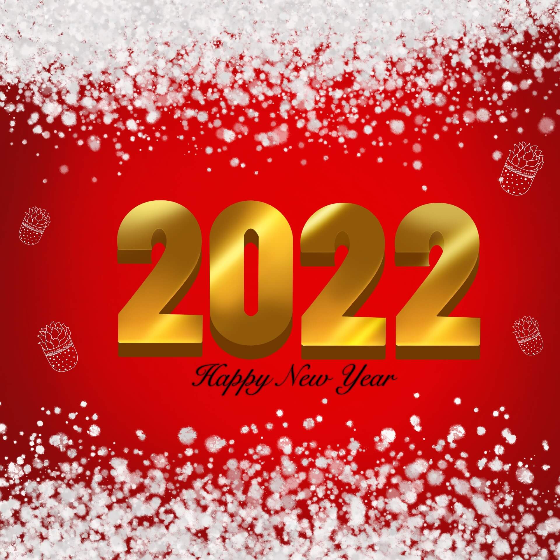 Happy New Year 2022 rot-gold