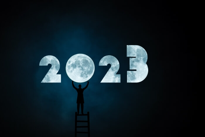 2023 Schriftzug Mond