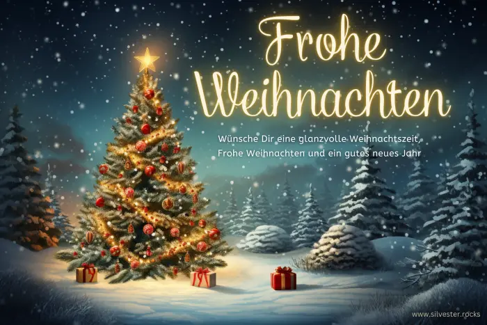 Frohe Weihanchten, winterliche Landschaft