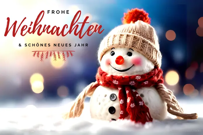 Frohe Weihnachten mit Schneemann